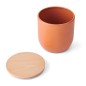 KitchenCraft Idilica Kitchen Canister with Beechwood Lid, 12 x 12cm, Terracotta