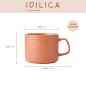 KitchenCraft Idilica Stacking Stoneware Mugs, Set of 4, 400ml