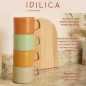 KitchenCraft Idilica Stacking Stoneware Mugs, Set of 4, 400ml