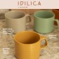 KitchenCraft Idilica Stacking Stoneware Mugs, Set of 4, 400ml