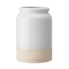 KitchenCraft Idilica Stoneware Utensil Holder, Cream