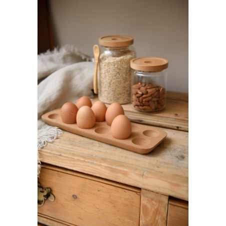 KitchenCraft Idilica Cork Egg Holder, 30 x 10cm