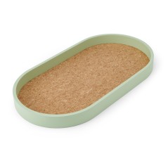 KitchenCraft Idilica Oval Serving Tray with Cork Veneer Base, 38 x 20cm