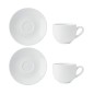 Mikasa Chalk Set of 2 Porcelain Espresso Cups and Saucers, 90ml, White