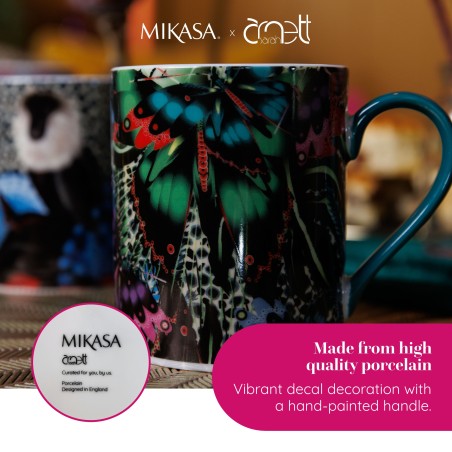 Mikasa x Sarah Arnett Porcelain Mug, 350ml, Butterfly Print
