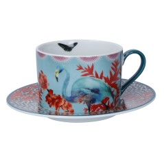 Mikasa x Sarah Arnett Porcelain Cup and Saucer Set, 250ml