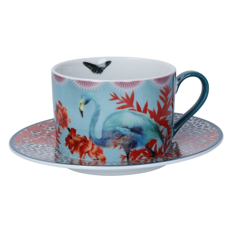 Mikasa x Sarah Arnett Porcelain Cup and Saucer Set, 250ml