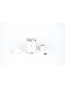 Lovello Textured Tea Tin Canister - Ice White