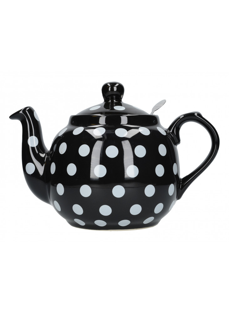 London Pottery Farmhouse 4 Cup Teapot Black With White Spots London Pottery Farmhouse 4 Cup Teapot Black With White Spots