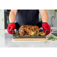 MasterClass 2 Piece Roast And Rest Set With Handles, Silicone Rack Resting Board To Carve and Serve