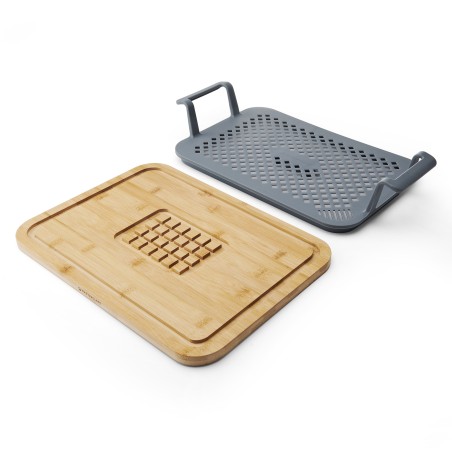 MasterClass 2 Piece Roast And Rest Set With Handles, Silicone Rack Resting Board To Carve and Serve